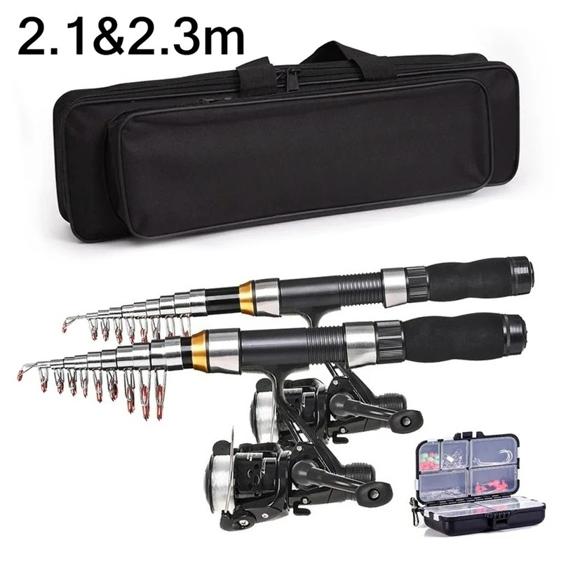 Fishing Line Spooler - BRAVMAK 2.1/2.3 mTelescopische Hengel Reel Combo